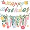 3 Pcs Wildflower Birthday Party Decorations – Floral Garland & “Happy Birthday” Banner for Spring, Boho Hanging Décor for Women